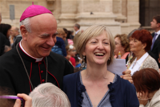 Elizabeth Davies with Archbishop Paglia