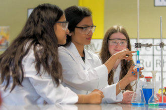 Notre Dame pupils in Science class