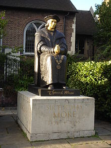 St Thomas More statue, Chelsea Old Church  Wiki image