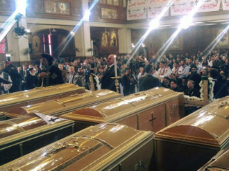 Coptic Orthodox Pope Tawadros II leads funeral
