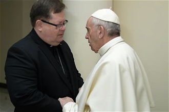 Cardinal LaCroix with Pope Francis
