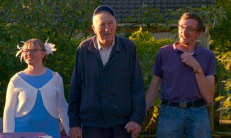 Jean Vanier with Celine and Fred