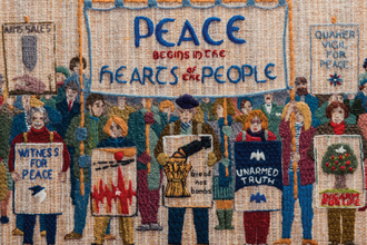 Tapestry from new exhibition at Friends House Euston