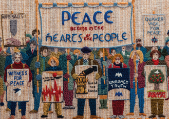 Tapestry from new exhibition at Friends House Euston