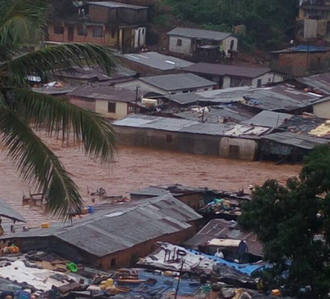 Many buildings have been washed away