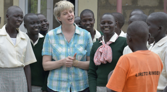 Sr Orla & pupils at Loreto Secondary School Rumbek