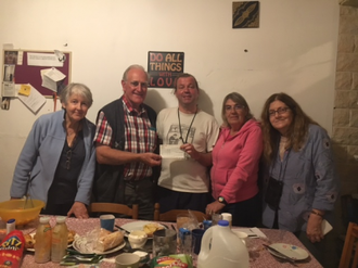 Westminster group with Br Johannes (centre) at Calais Catholic Worker House