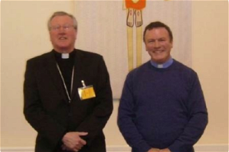 Fr Pat in 2010 with Bishop Terry Drainey