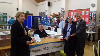 Mayor Fay Evans, Sr Madeleine and Sir David Amess MP