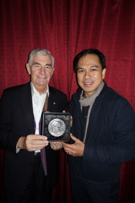 Fr Shay Cullen and Francis Bermido, Executive Director, Preda Foundation with the award