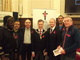 Lord Mayor of Westminster, Cllr Ian Adams with members of LGBT Catholics Westminster Pastoral Council and CAPS