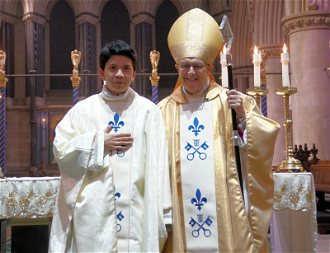 Fr Jaylord Magpuyo with Bishop Alan Hopes