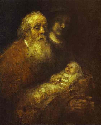 Simeon with Christ Child by Rembrandt - Wiki Art