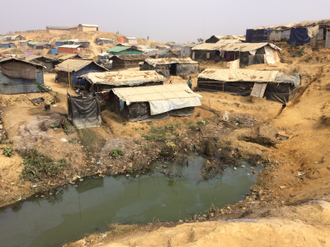 Refugee camps in Cox's Bazar are at high risk from flooding and landslides - image CAFOD