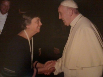 Pat Gaffney with Pope Francis
