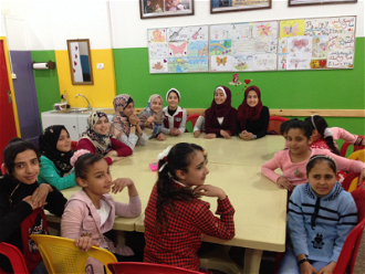 Girls at Shija'ia Family Health Centre in trauma therapy class. How many of these children would survive another Gaza war?