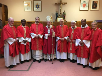 Fr Joe Ryan, Canon Edward Perera,  Fr David Standley, Archbishop Peter Smith, Bishop John Rawsthorne,  Canon John O'Toole,  Fr Francis Agbeboaye, Canon Richard Hearne