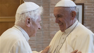 Pope Emeritus Benedict with Pope Francis last month