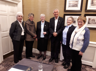 L-R: Deputy Maureen O'Sullivan,  Fr Shay Cullen, Sr Catherine Dunne, Sr Mairin McDonagh, Sr Maureen Dowley, Sr Mary Ryan