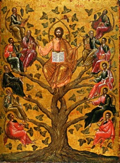 Christ the True Vine icon Greek 16C