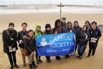 University of East Anglia students at Sea Palling
