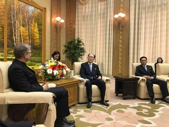 Meeting with HE Kim Yong Nam, President of Supreme People's Assembly of DPRK. Photo: Peter Prove/WCC