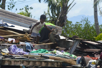 Devastation in Fiji after a typhoon