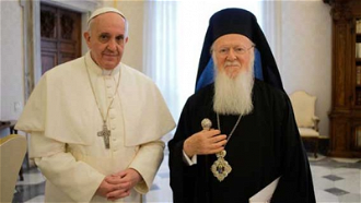 Pope Francis with Patriarch Bartholomew I in 2014
