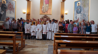 Fr Henry with Bristol visitors at Nysa retreat centre