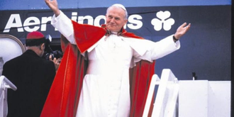 Pope John Paul II arrives in Ireland