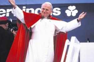 Pope John Paul II arrives in Ireland