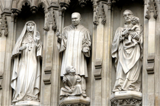 Oscar Romero's statue above Westminster Abbey's Great West Door