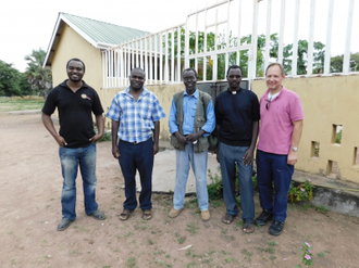 Fr Victor-Luke (centre) with Paul Chitnis (right)