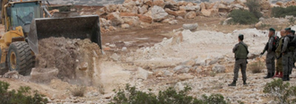 Israeli army bulldozers on church land