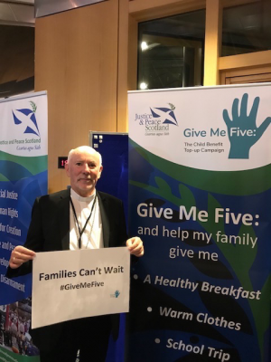 Bishop William Nolan with the Give Me Five campaign