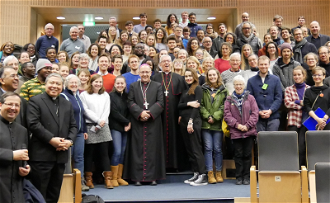 Archbishop of Katowice with campaigners  from across Europe - image Rosie Heaton