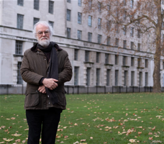 Rowan Williams outside Ministry of Defence