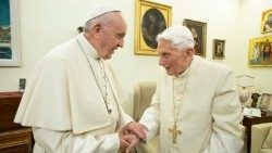 Pope Francis with his predecessor