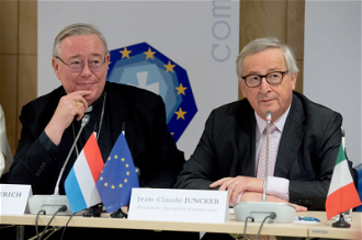 Mgr Jean-Paul Hollerich with Jean-Claude Juncker