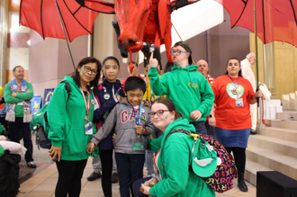 Group 144 with 'Cariad' dragon.