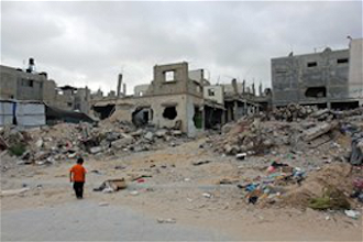 Gaza - there has been no reconstruction since the last attack as Israel bars import of building materials