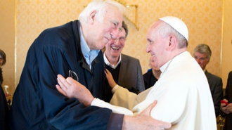 Pope Francis receives Jean Vanier at Vatican - 21 March 2014