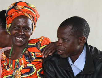 Immaculée, lost all her relatives in the genocide of the Tutsis - Vianney, was a perpetrator.  They are now friends,  thanks to the reconciliation programme. Photo: Josephine Lamb, Trócaire