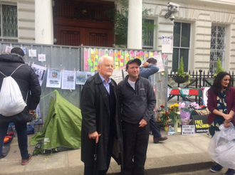 Bruce Kent with Richard Ratcliffe