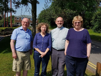 Fr John Webb, Mary Conway, Deacon Nick Johnson, Ellen Teague