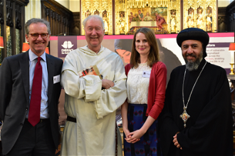 l-r: Tim Livesey, Fr Timothy Radcliffe,  Madeleine Davies, Archbishop Angaelos