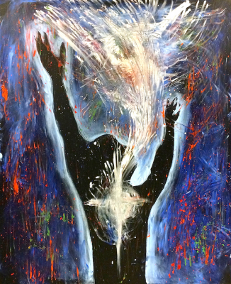 Come Holy Spirit by Lance Brown, Oil on canvas, 2014 © Lance Brown, Painted Christ Performance Art
