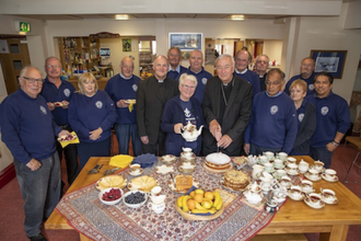 Cardinal Vincent Nichols with members of Liverpool Seafarers Centre