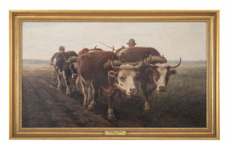 Oxen Ploughing a Field by George Arthur Hays. 1900 © Avery & Dash Collections, a.r.r.