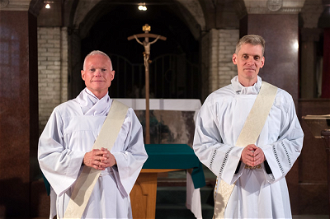Deacons Julian Davies and Benjamin Woodley before the Ordination Mass